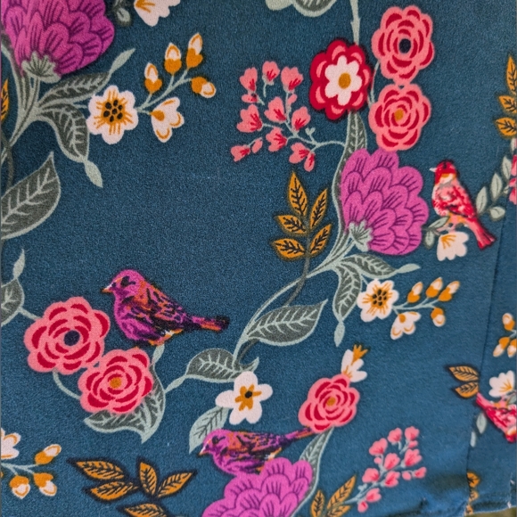 Kiyonna wrapped dress, 2x, green with floral design. - Picture 4 of 5